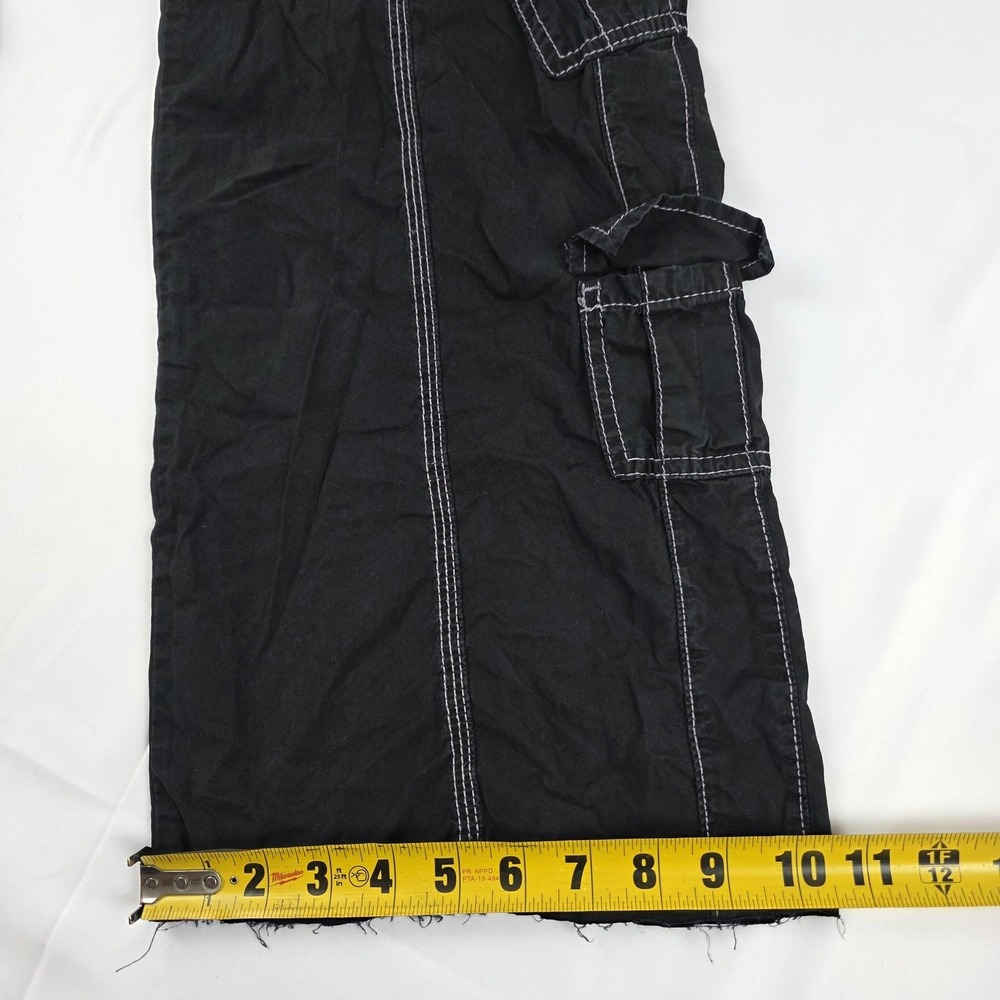 BDG Y2K Cargo Pants Womens XS Black Wide Leg Elastic Waist Utility Pockets - Picture 9 of 14